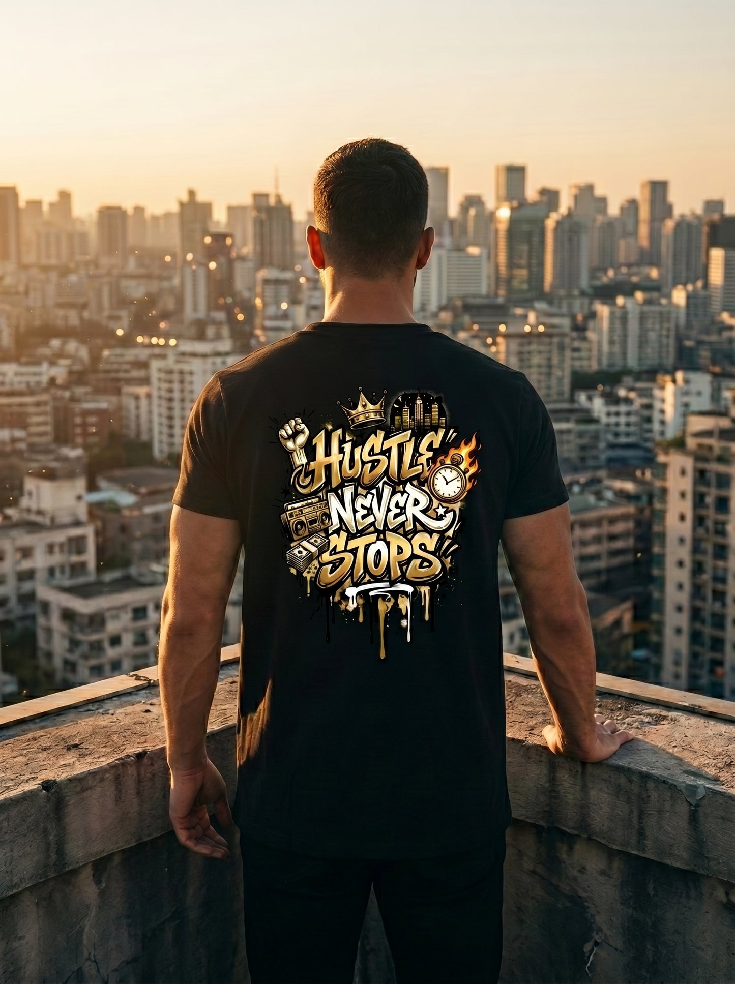 Street Classics : Hustle Never Stops T-shirt